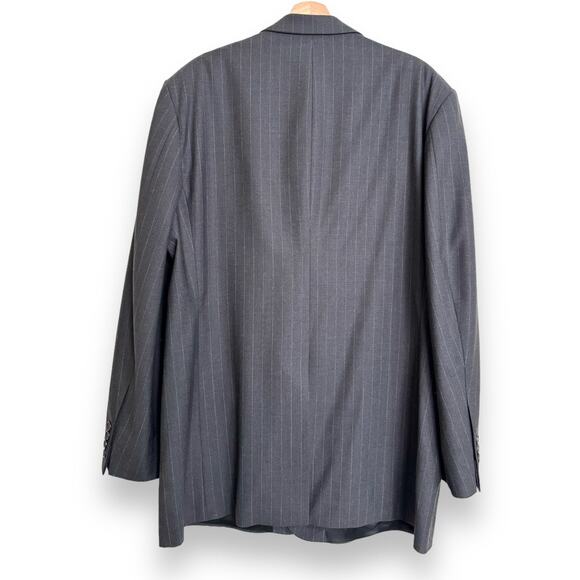 Brooks Brothers 346 Wool Stretch Charcoal Gray Pin Stripe Blazer Men's 46L - Picture 2 of 14